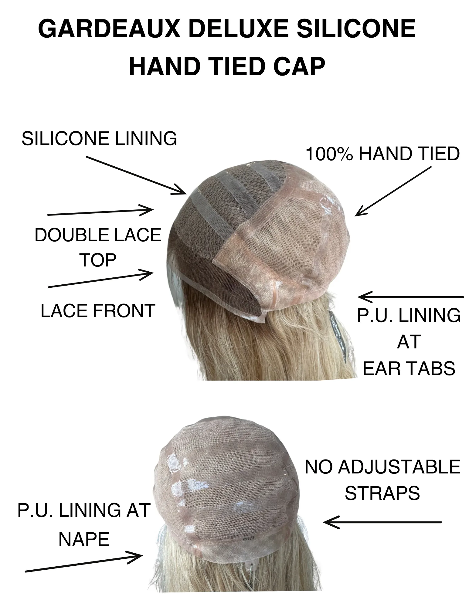 # 8125 GARDEAUX DELUXE HAND TIED, SILICONE LINED GRIPPER WIG (MEDIUM CAP)