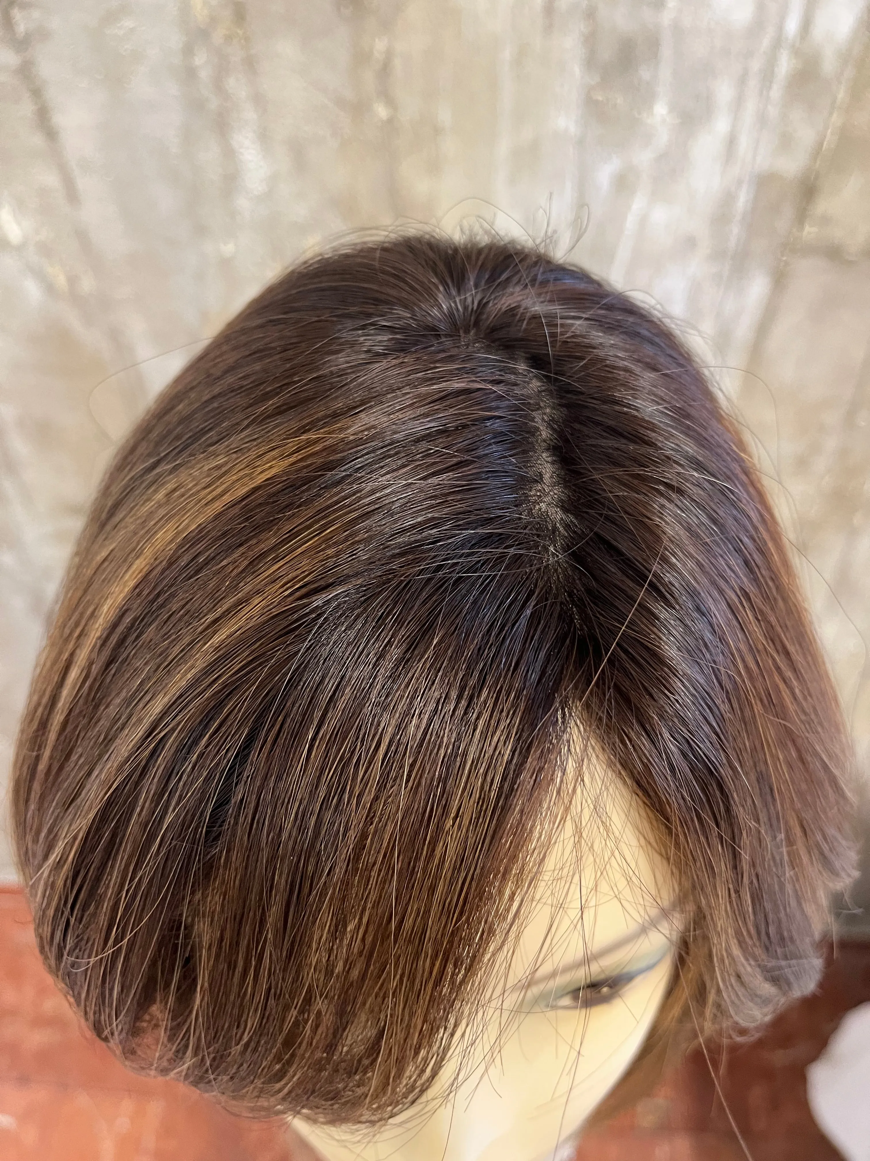 100% EUROPEAN VIRGIN HUMAN HAIR 16'' LIGHT BROWN WITH BLOND HIGHLIGHTS