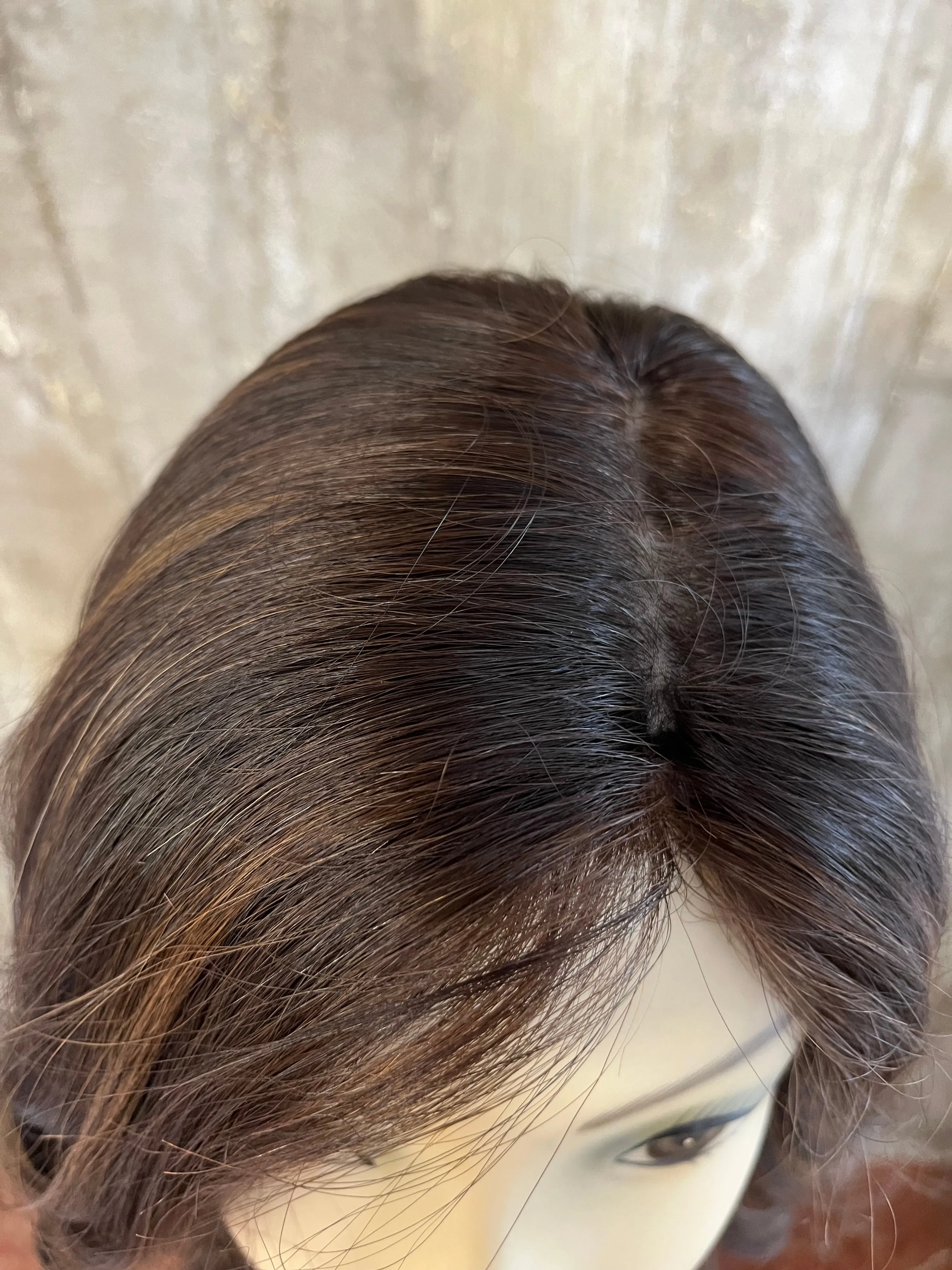 100% EUROPEAN VIRGIN HUMAN HAIR 20" BROWN WITH HIGHLIGHTS