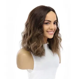14" Topaz Lace Top Topper Dark Brown Balayage Wavy