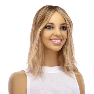 14" Topaz Lace Top Topper Medium Blonde w/ Highlights Slightly Wavy
