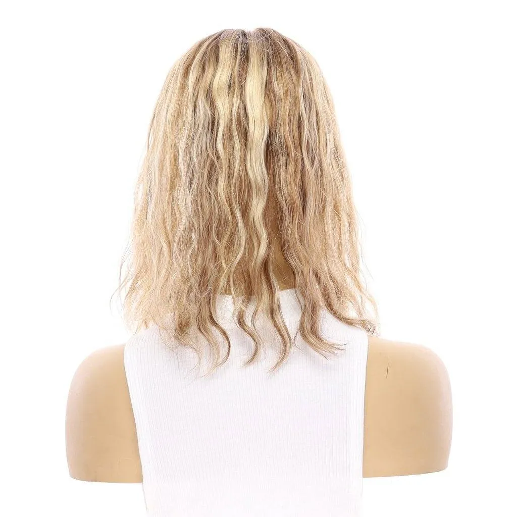 14" Topaz Lace Top Topper Medium Blonde Wavy