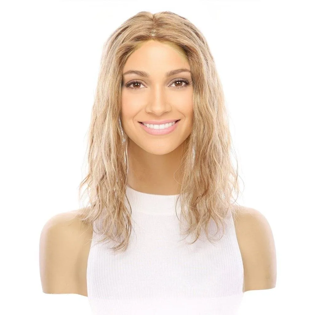 14" Topaz Lace Top Topper Medium Blonde Wavy