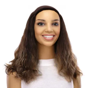 16" HatFall Wig Dark Brown Balayage Wavy
