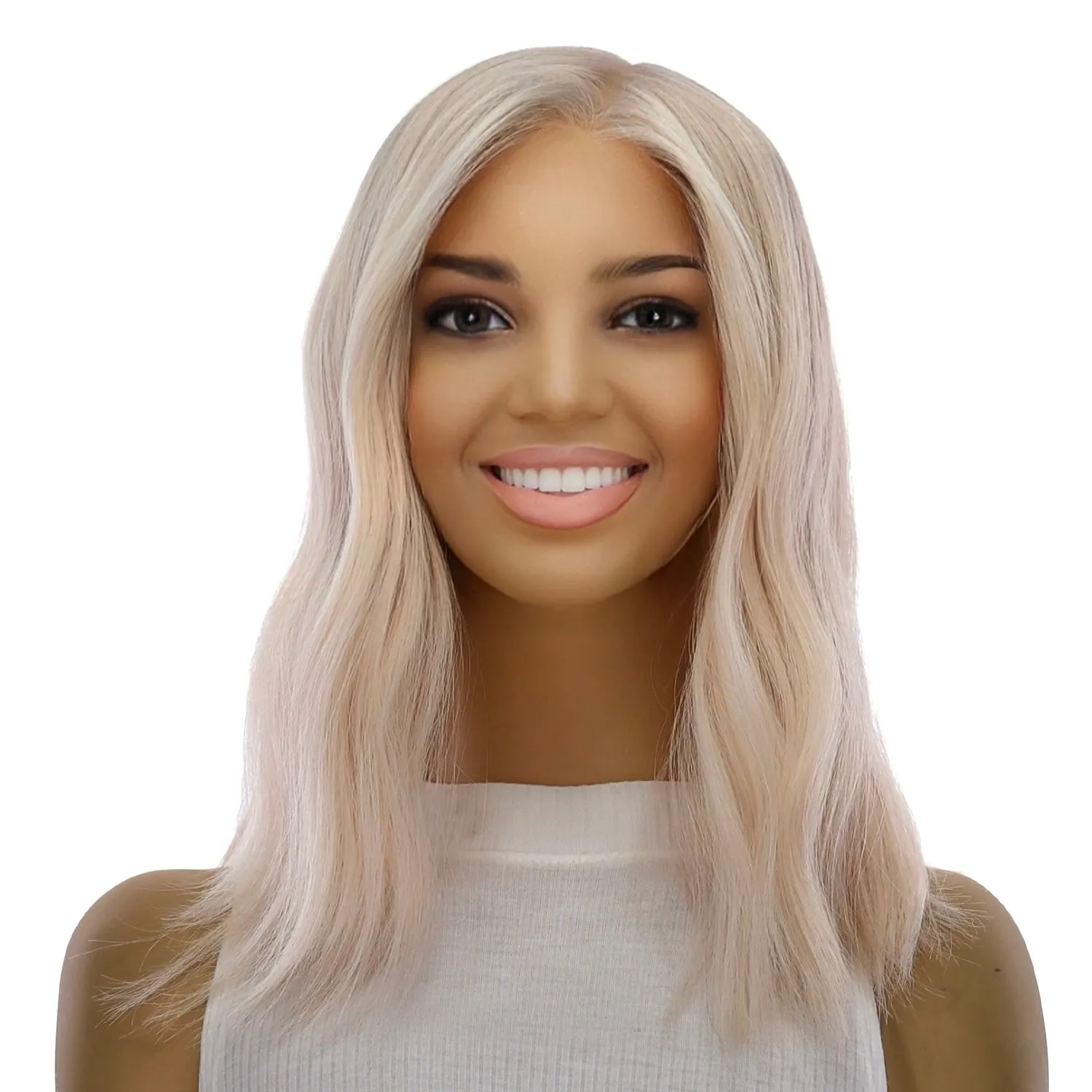 16" Princess Silk Top Wig Ice Blonde