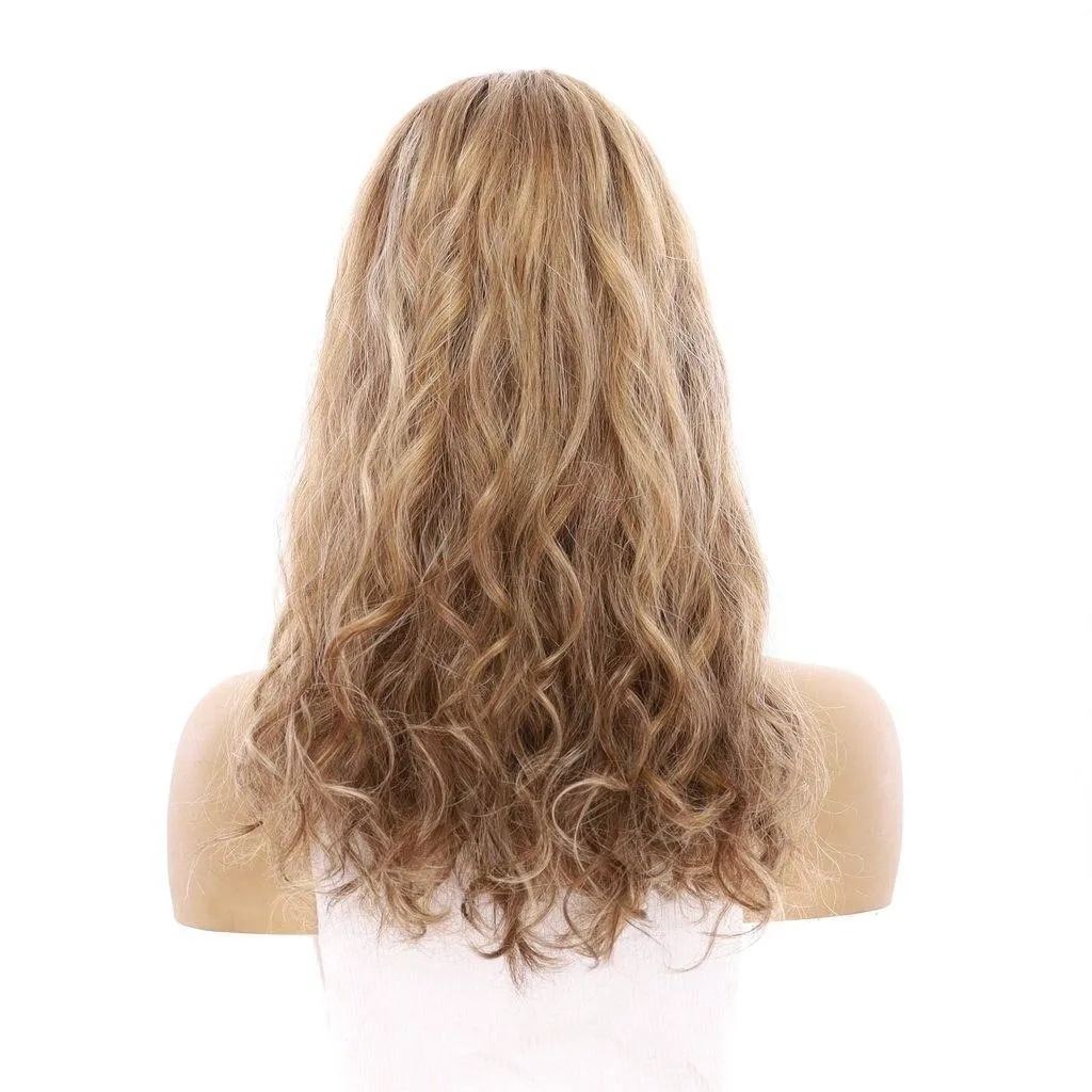 18" Princess Silk Top Wig Medium Blonde Wavy