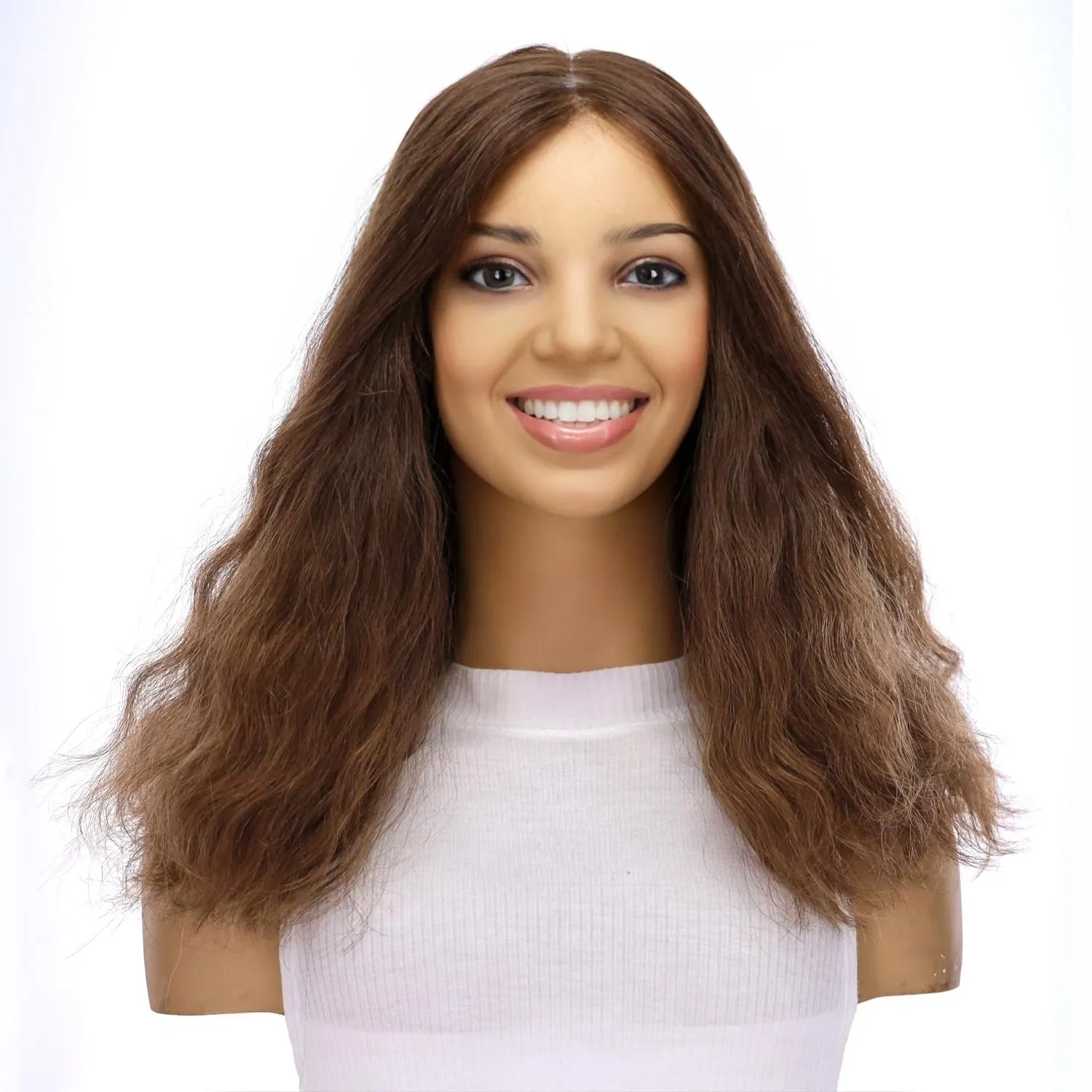 18" Princess Silk Top Wig Medium Brown Babylight Wavy