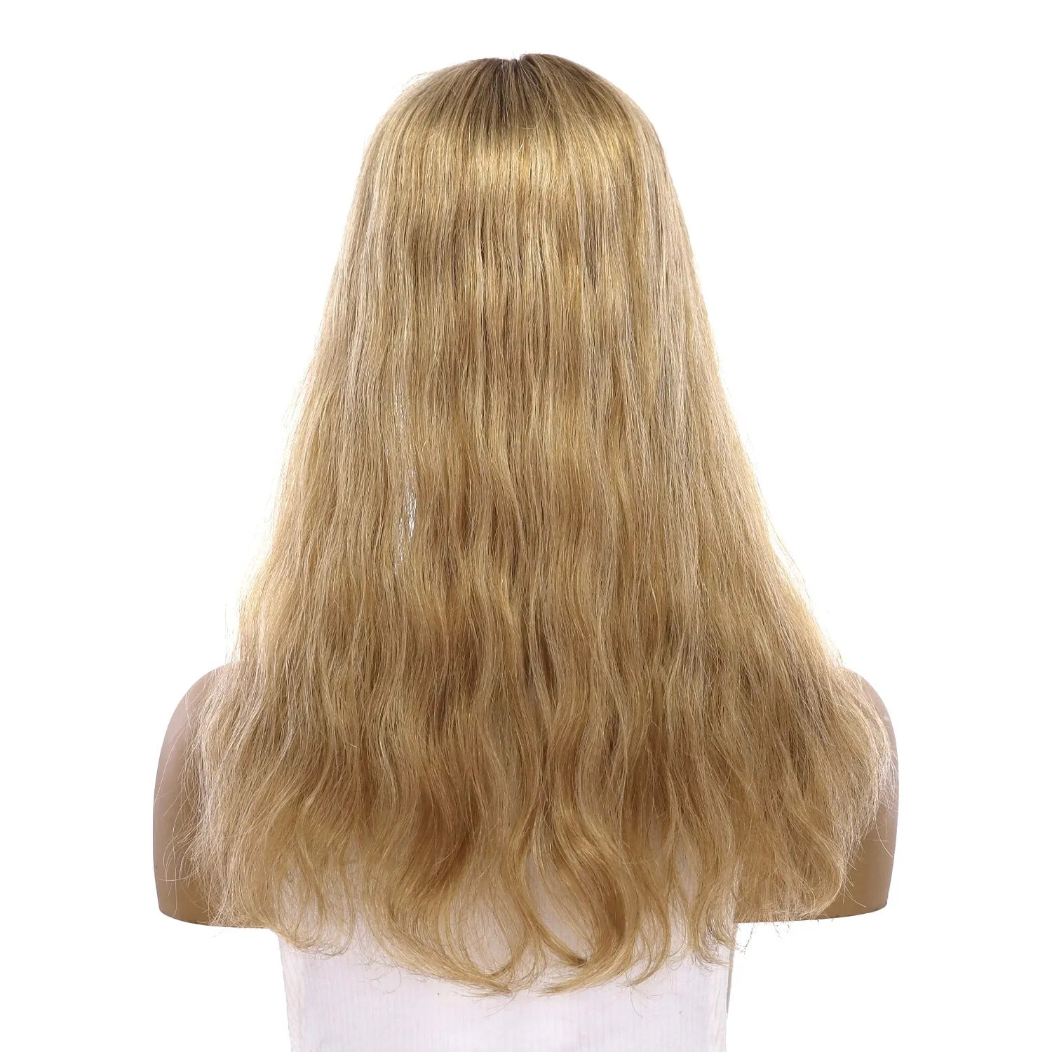 18" Topaz Lace Top Topper Ash Blonde Wavy