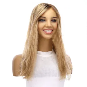 18" Topaz Lace Top Topper Ash Blonde Wavy