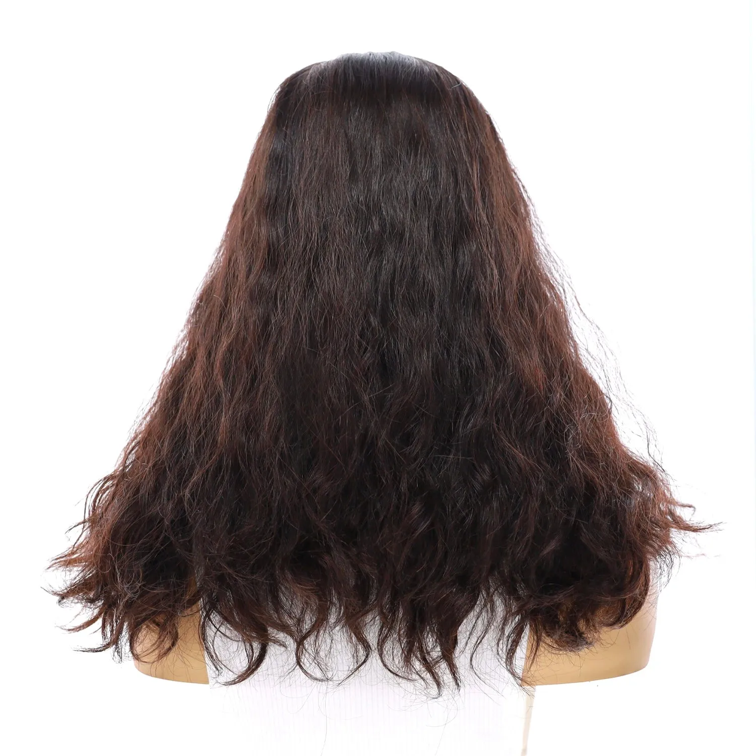 18" Topaz Lace Top Topper Natural Black Wavy