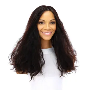 18" Topaz Lace Top Topper Natural Black Wavy