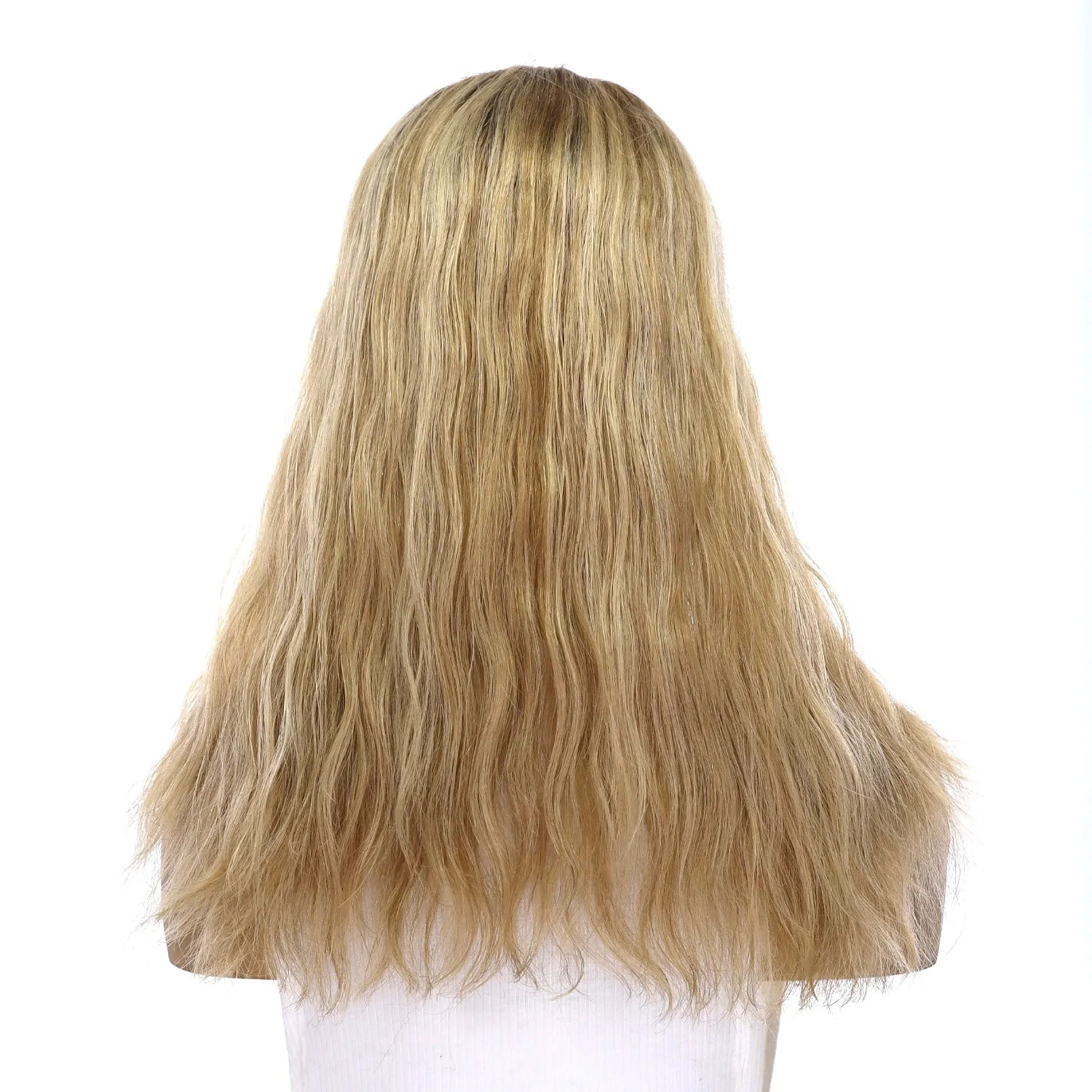 18" U-Shape Topper Ash Blonde Wavy