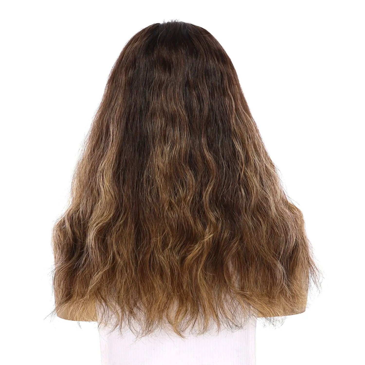 18" U-Shape Topper Dark Brown Balayage Wavy
