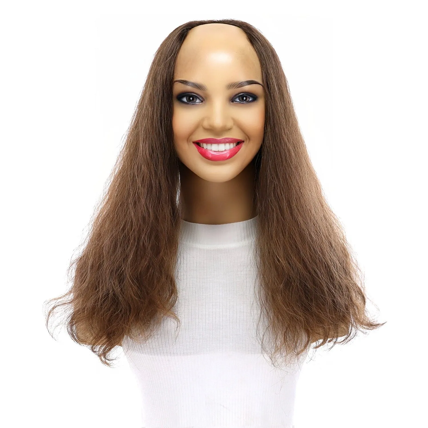18" U-Shape Topper Medium Brown Babylight Wavy