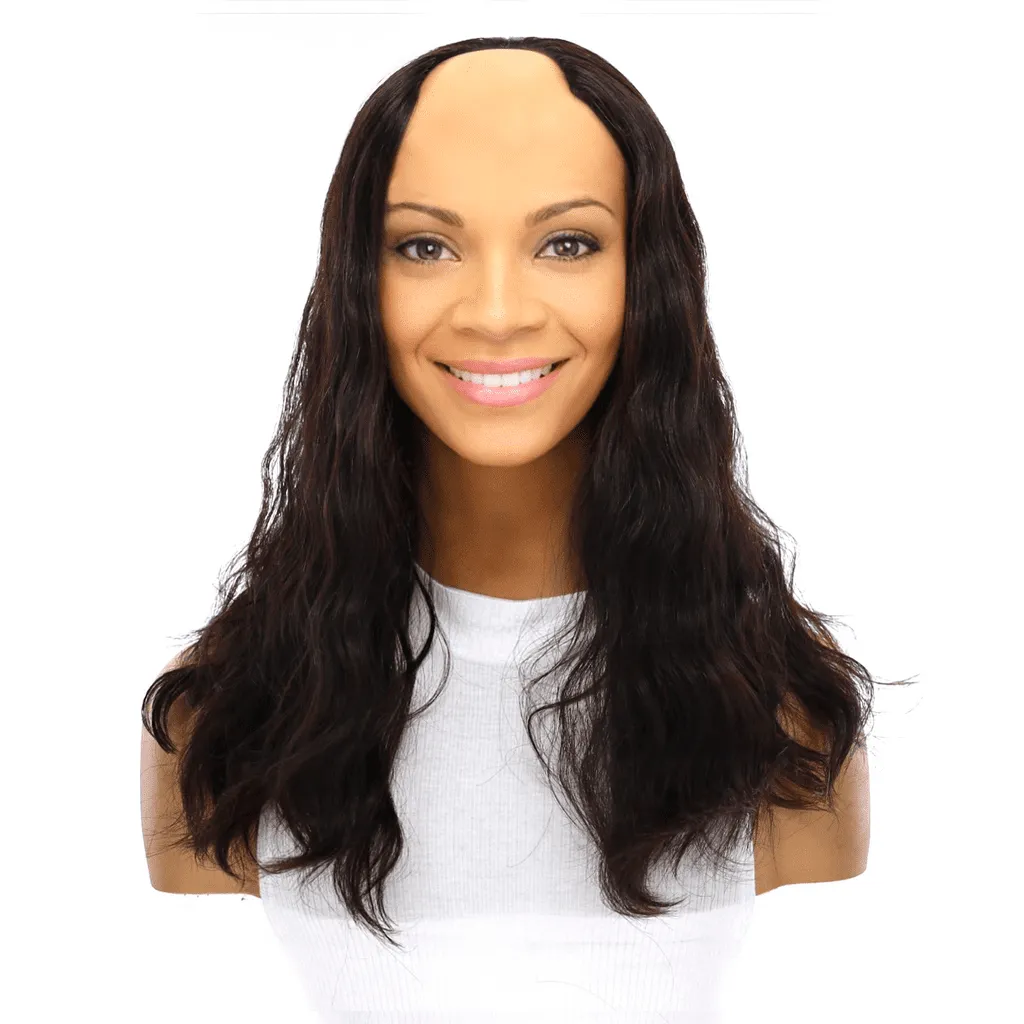 18" U-Shape Topper Natural Black Wavy