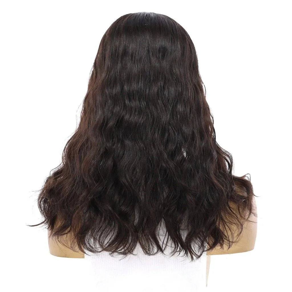 18" U-Shape Topper Natural Black Wavy
