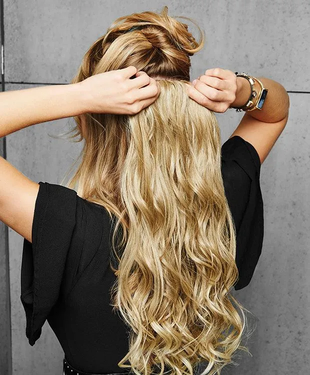 22" 4Pc Wavy Fineline Extension Kit Hairpiece by Hairdo | Synthetic (Mono Top)