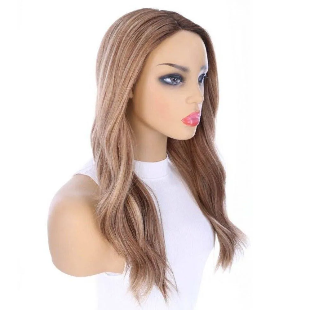 22" Ponytail Silk Part Wig Medium Blonde w/ Partial Rooting