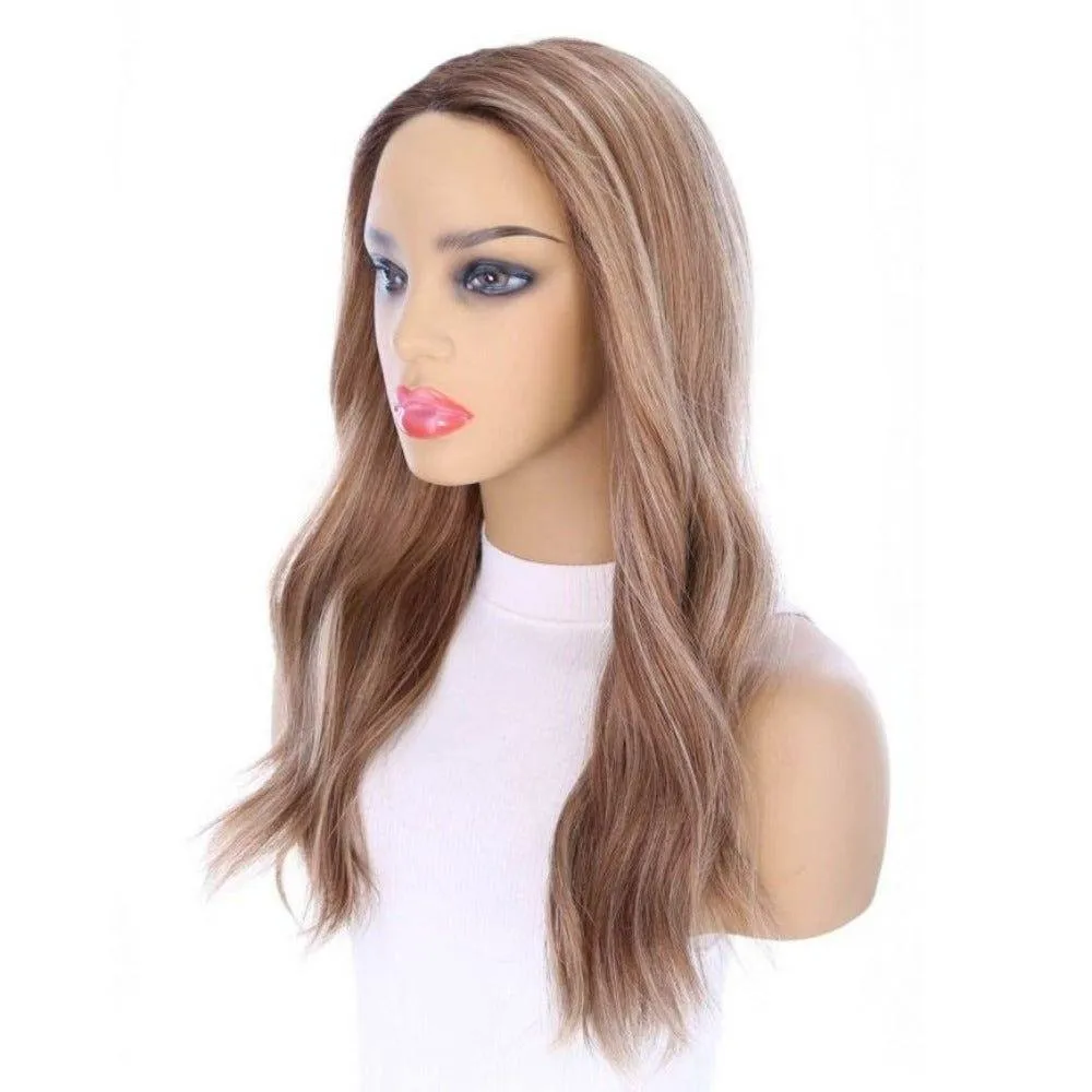 22" Ponytail Silk Part Wig Medium Blonde w/ Partial Rooting