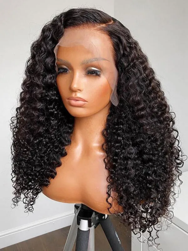 24hrs shipping Chinalacewig HD Film Lace 13x6 Lace Front Wig Deep Curly Wigs With Bleached Knots CF281