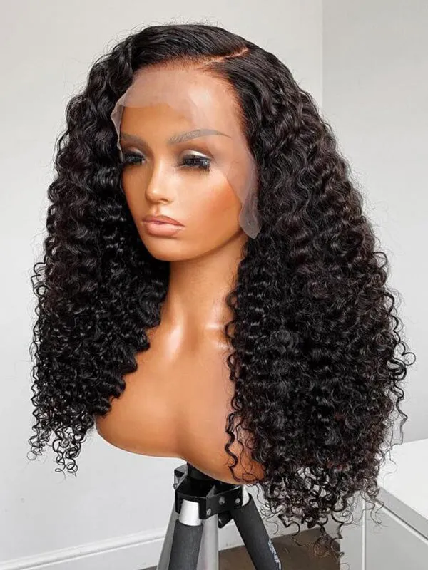 24hrs shipping Chinalacewig HD Film Lace 13x6 Lace Front Wig Deep Curly Wigs With Bleached Knots CF281
