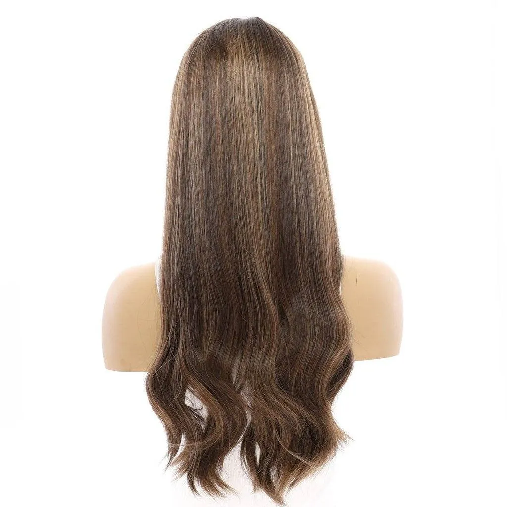 24" Divine Lace Top Wig Dark Brown w/ Highlights