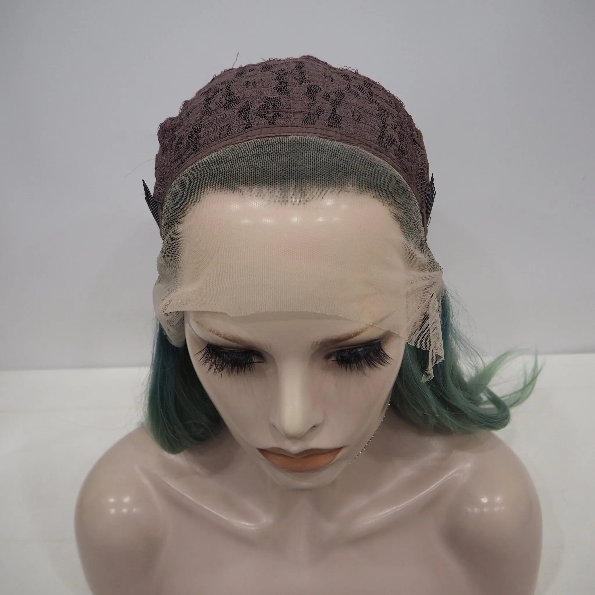 Autumn-Green Wavy Synthetic Lace Front Wig