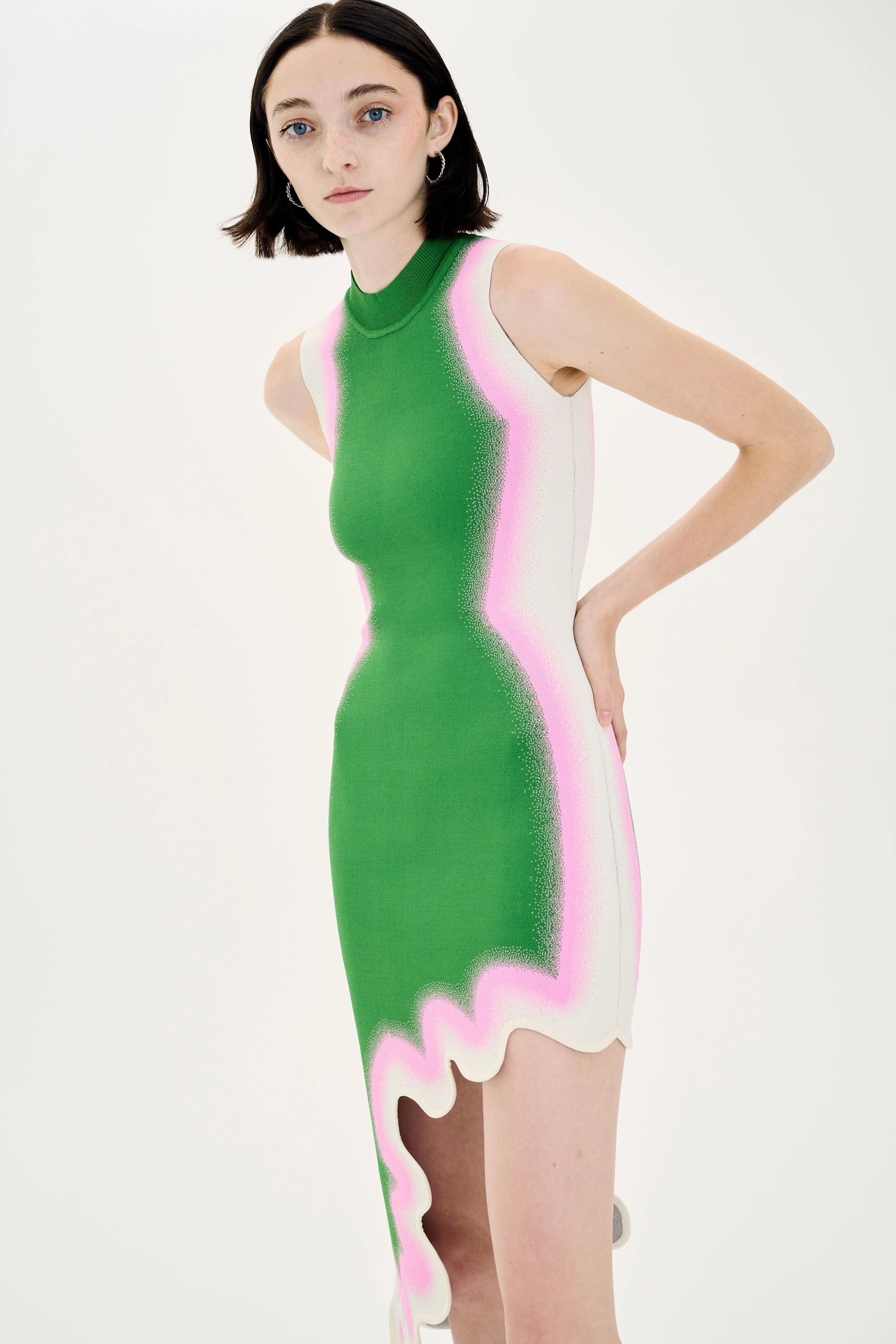 BROOKLYN WAVY ASYMMETRIC DRESS