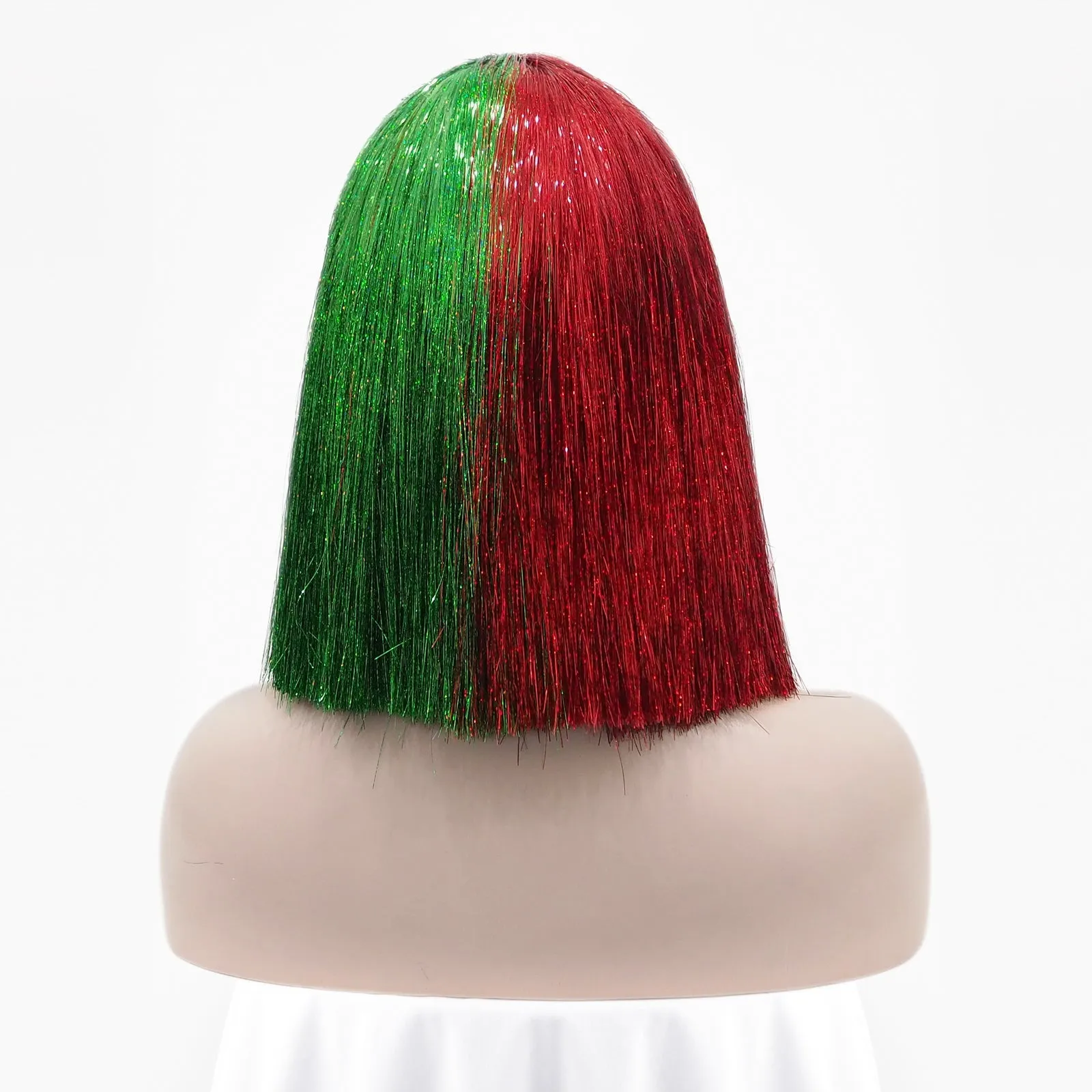 Christmas Limited - Red & Green with Tinsel Short Straight Synthetic Wig Imstyle