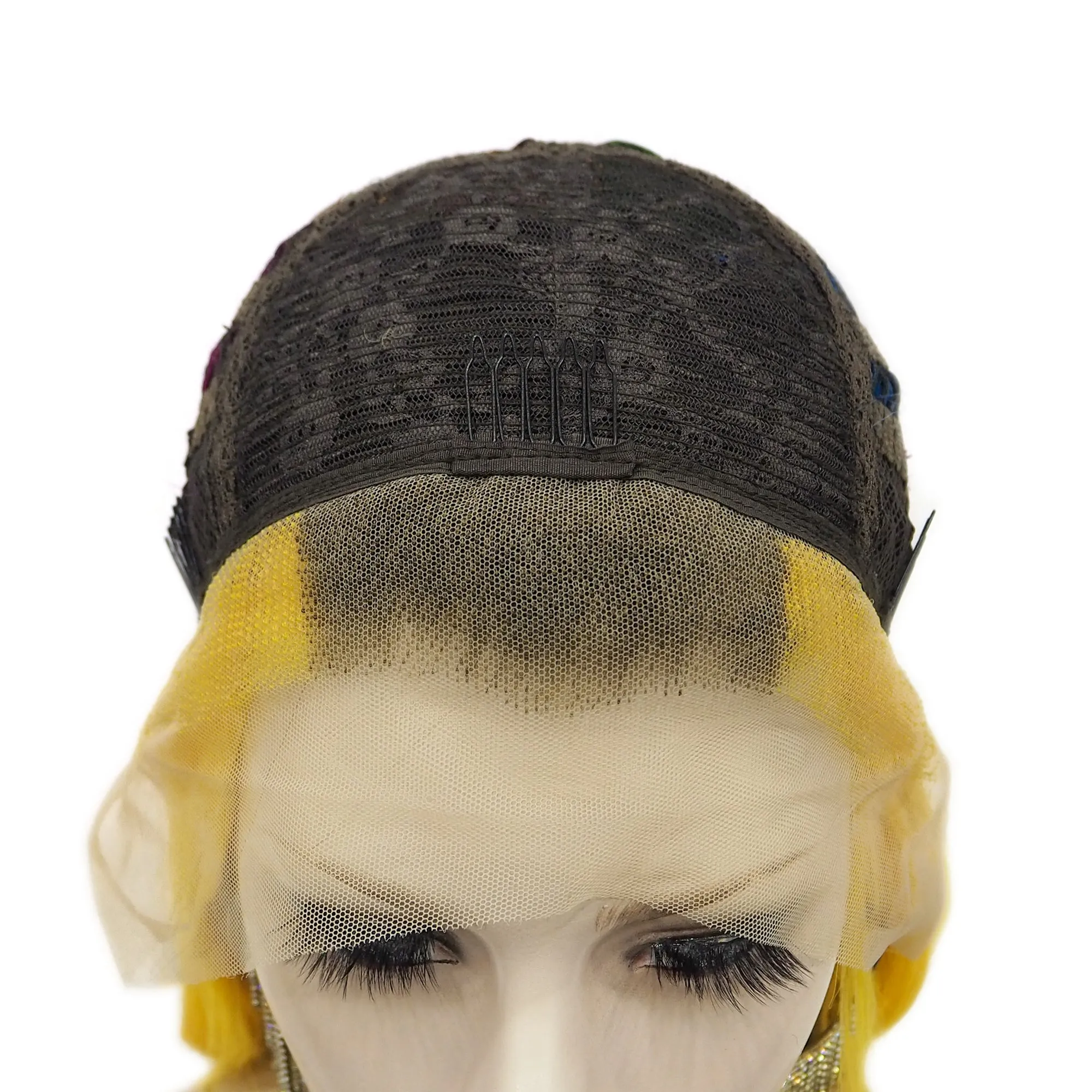 Fiona - Light Brown to Rainbow Long Straight Synthetic Lace Front Wig