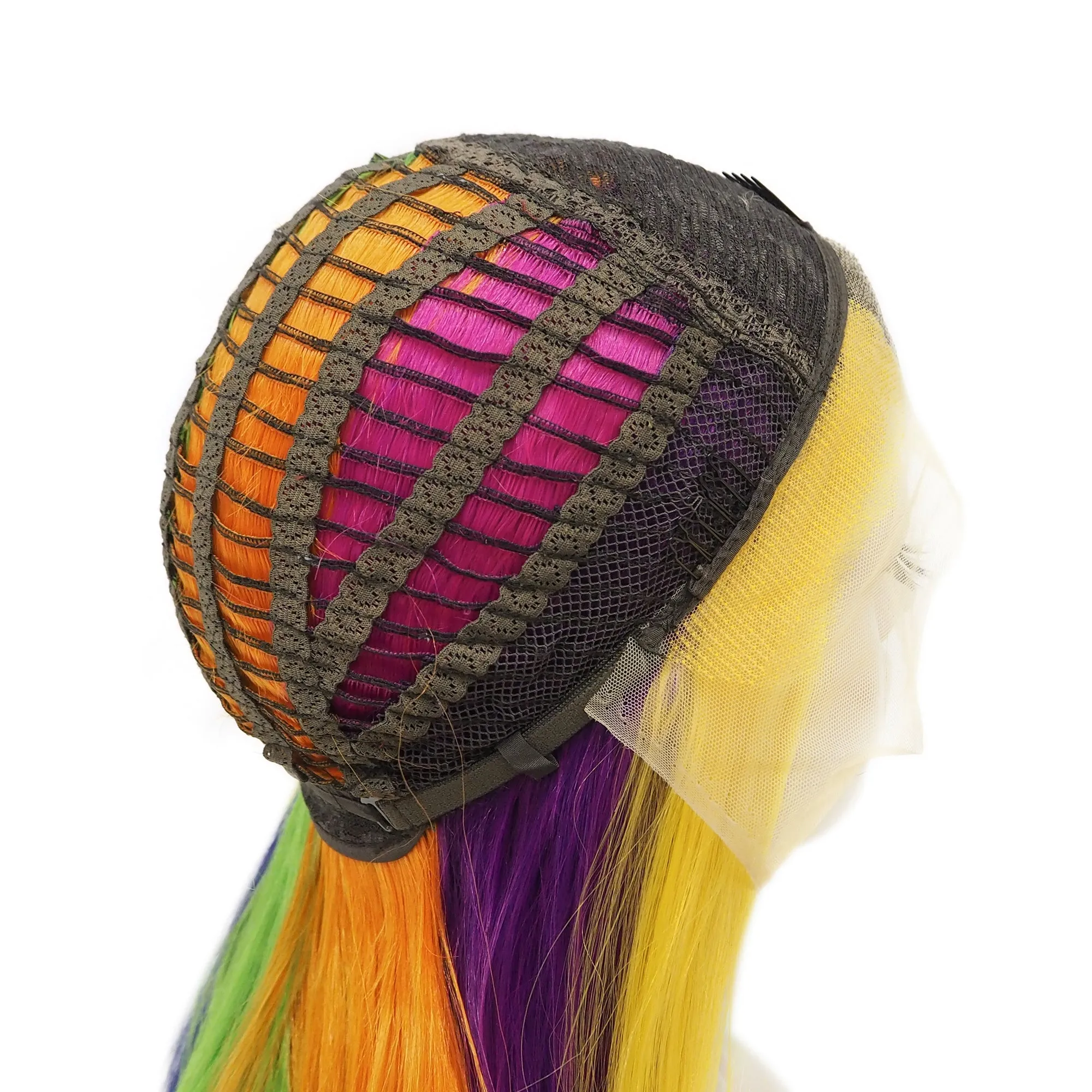 Fiona - Light Brown to Rainbow Long Straight Synthetic Lace Front Wig
