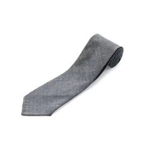 Fox 3 Fold Denim Blue Wool Linen Tie