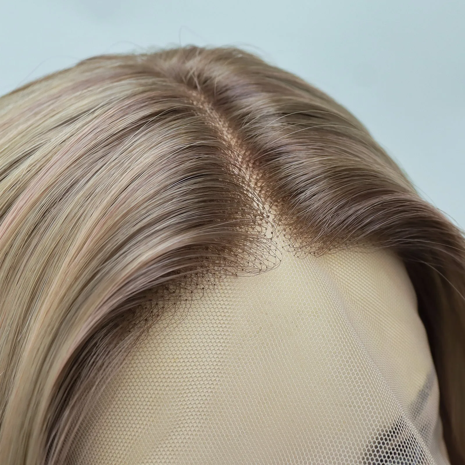 IMstyle Gemma dirty blonde with dark root pinky highlight 24 inches T part glueless lace front wigs TK112-2457