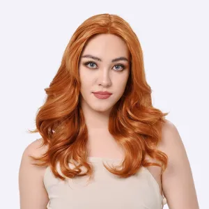 Imstyle-Jassie-wigs 22 inches Auburn orange wavy lace wigs