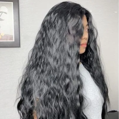 IMstyle Jennie 30 inches 13*3 glue less| Lace Synthetic Wigs | Long Black Hair | Small Water Wave Curly Hair | Everyday Essentials | DIY Hair Accessories | Heat Resistant | W217-C246-C13X3