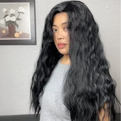 IMstyle Jennie 30 inches 13*3 glue less| Lace Synthetic Wigs | Long Black Hair | Small Water Wave Curly Hair | Everyday Essentials | DIY Hair Accessories | Heat Resistant | W217-C246-C13X3