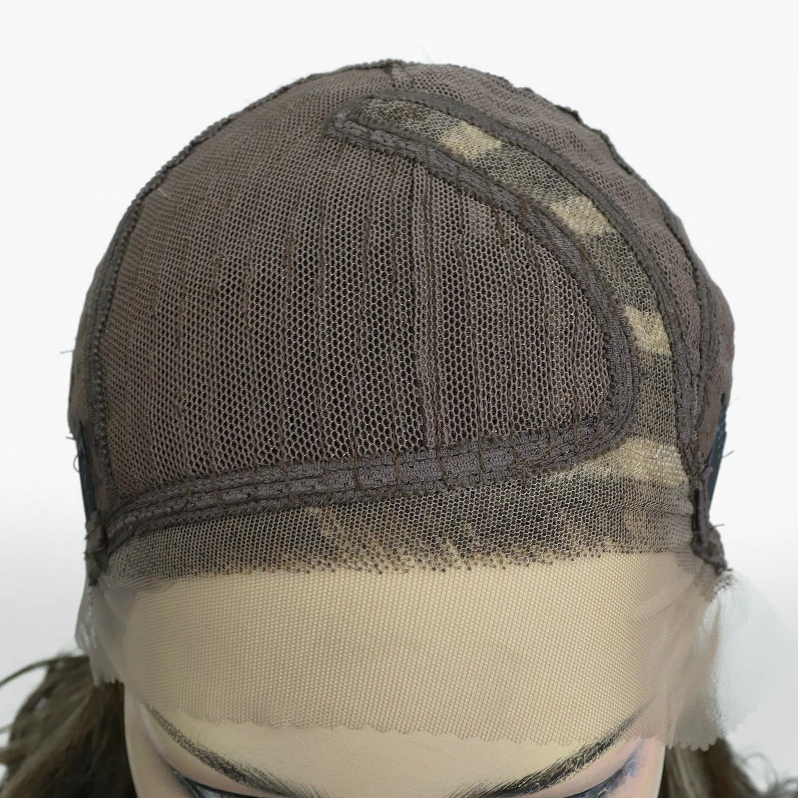 IMstyle Jodie Short Hairstyle Left Part Mocha Brown Blonde Highlight Low density Wavy Lace Wig K329-F6-276-L PART