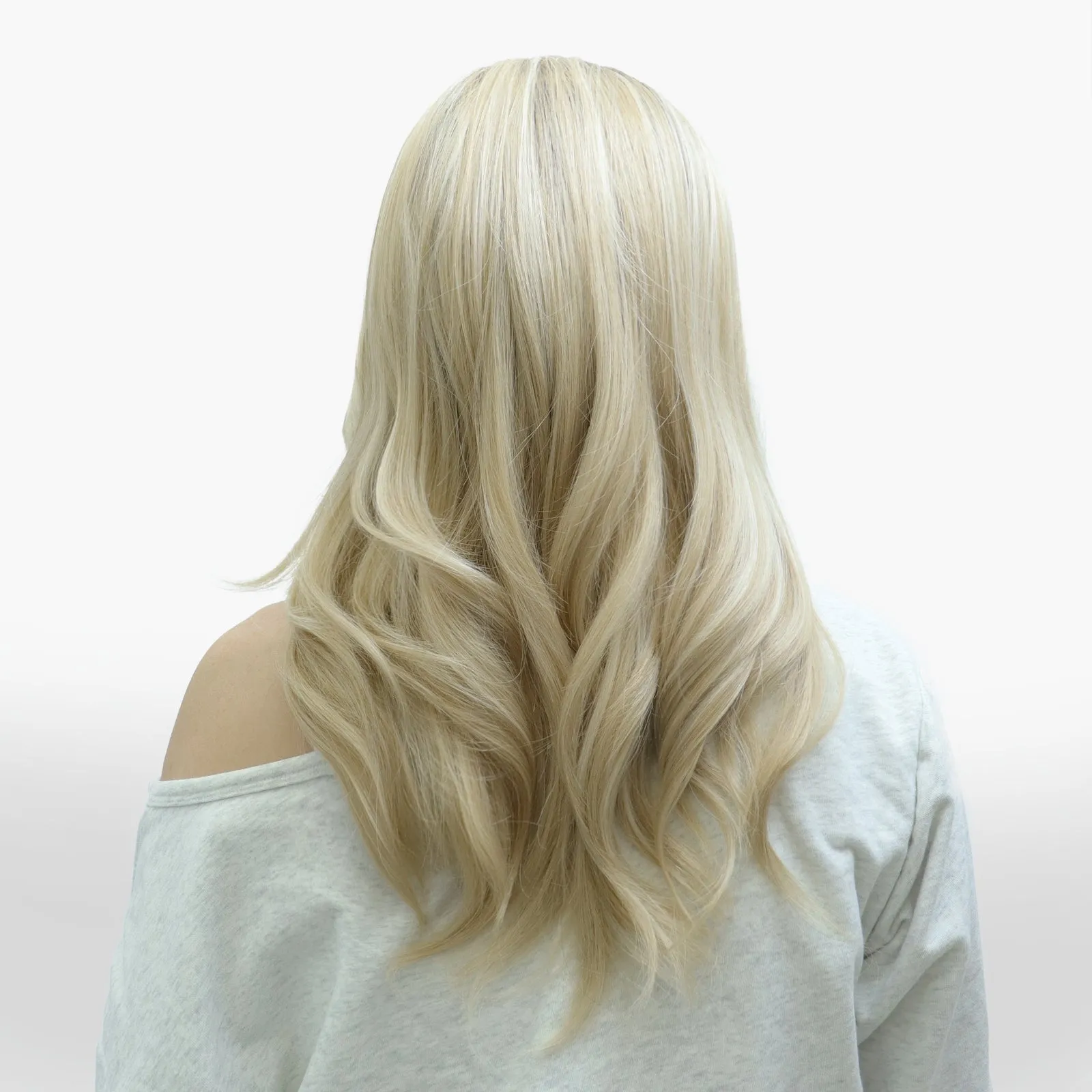 IMstyle Katerina golden blonde with highlight and dark root 26 inches soft curls 13*3 free part glueless lace front wigs K332-2033