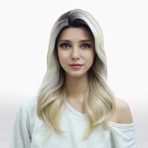 IMstyle Katerina golden blonde with highlight and dark root 26 inches soft curls 13*3 free part glueless lace front wigs K332-2033