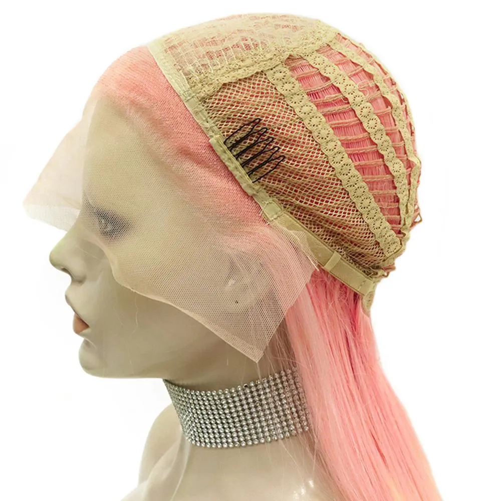 IMstyle new rainbow Morning Color Wigs | Lace Long Straight Wigs | Synthetic Wigs | 26 inch | Daily DIY | Holiday Headwear