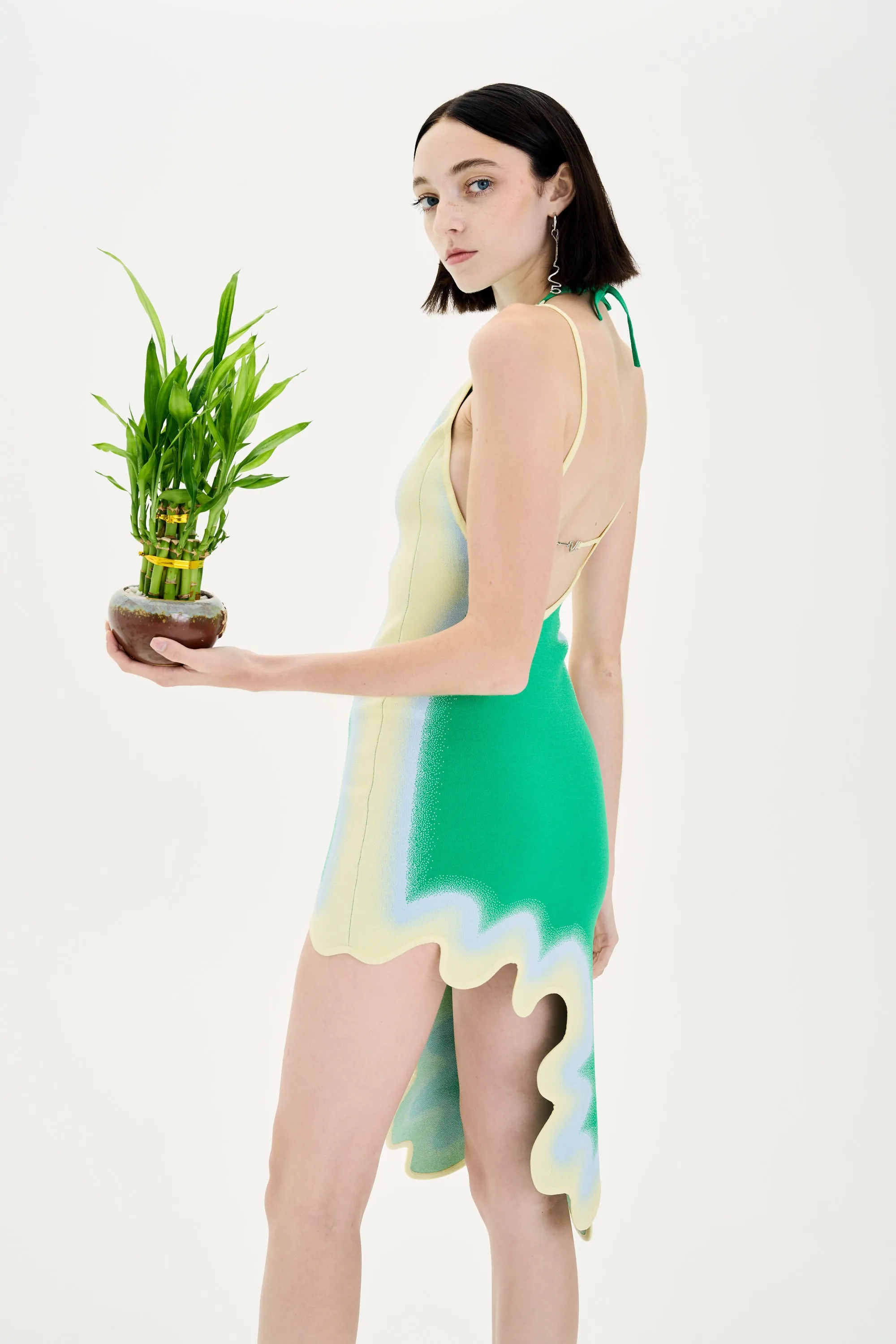 LOTUS SIGNATURE WAVY DRESS WITH OPEN BACK