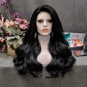 Natalia-Black Long Wavy Synthetic Lace Front Wig Imstyle