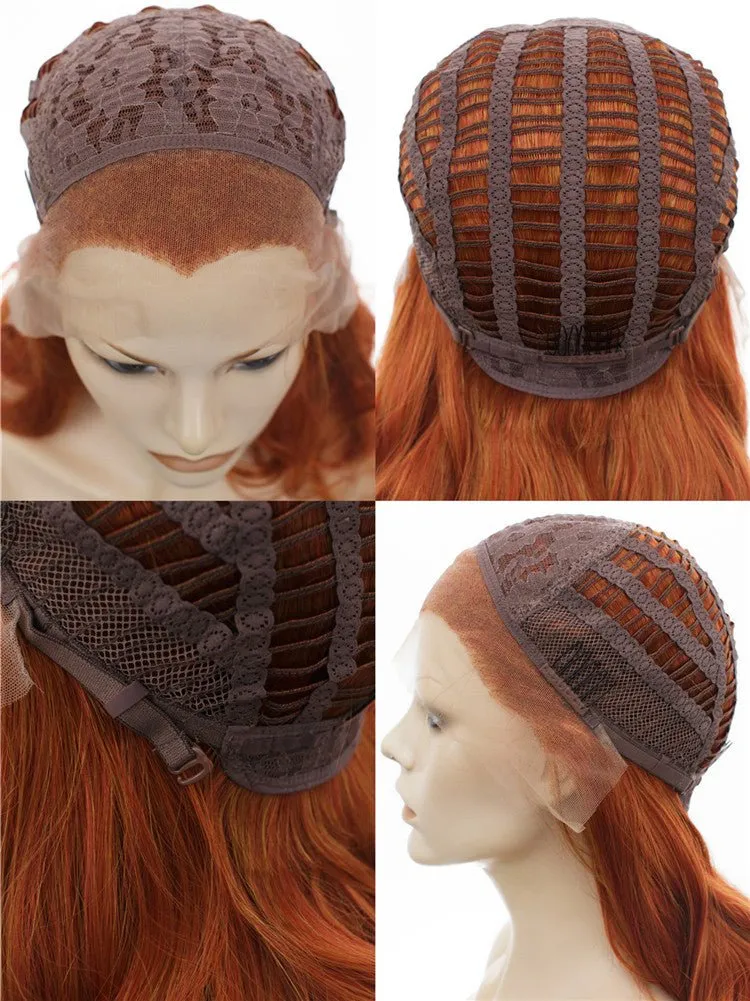 Red Orange Mixed Auburn Color Synthetic Wigs
