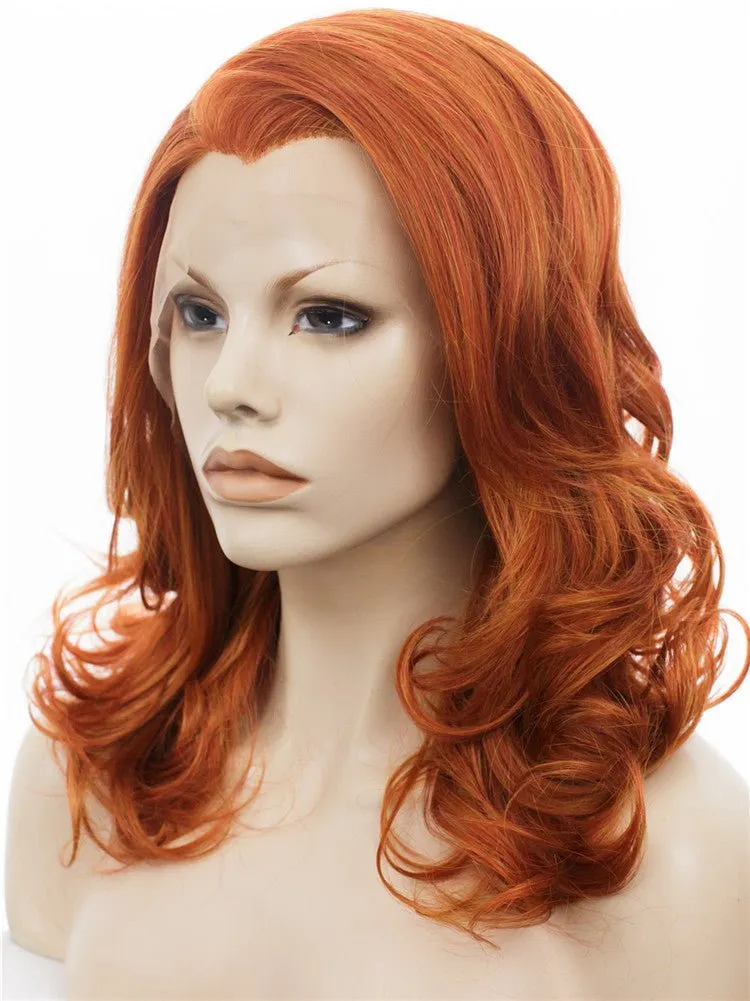 Red Orange Mixed Auburn Color Synthetic Wigs