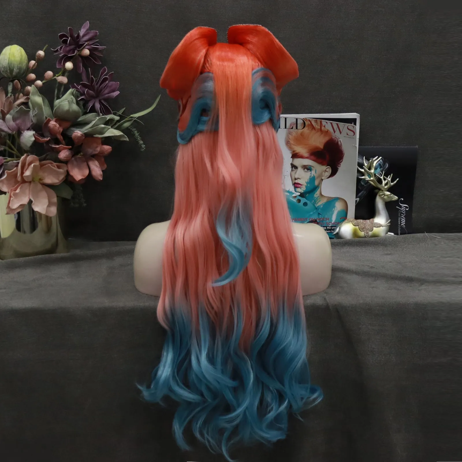 Revenge Queen Red And Blue Drag Queen Styled Wig