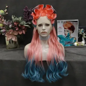 Revenge Queen Red And Blue Drag Queen Styled Wig