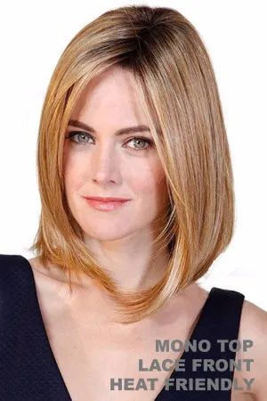 Sale - Belle Tress Toppers - Lace Front Mono Top Straight 14" (#7005) - Color: Cola with Cherry